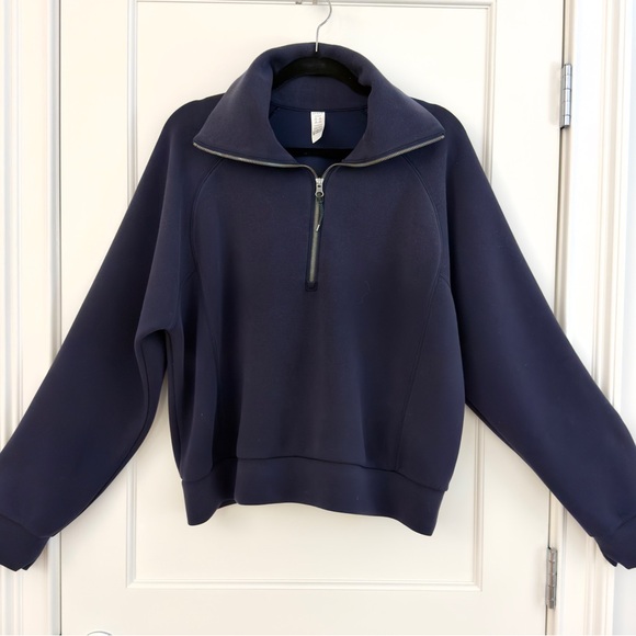 Spanx Air Essentials Half Zip, Navy - Picture 6 of 8